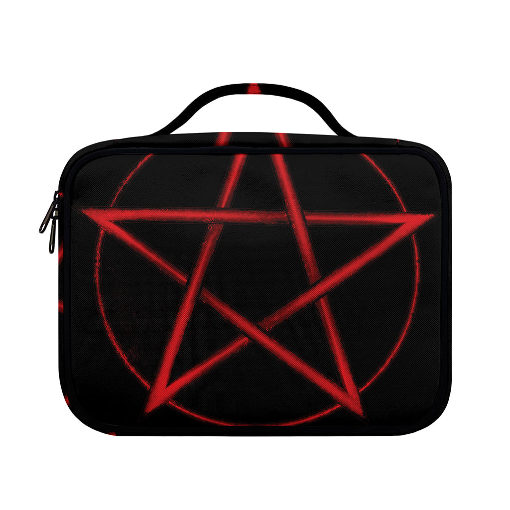 Red Pentagram Symbol Print Briefcase Bible Bag