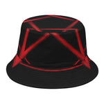 Red Pentagram Symbol Print Bucket Hat