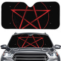 Red Pentagram Symbol Print Car Windshield Sun Shade