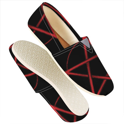 Red Pentagram Symbol Print Casual Shoes