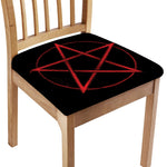 Red Pentagram Symbol Print Chair Cushion Cover