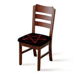 Red Pentagram Symbol Print Chair Cushion Cover