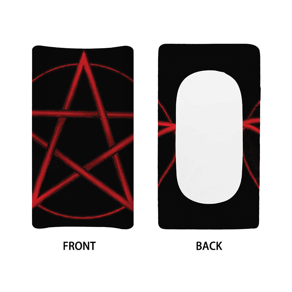 Red Pentagram Symbol Print Changing Pad Cover