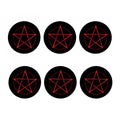 Red Pentagram Symbol Print Coaster Set