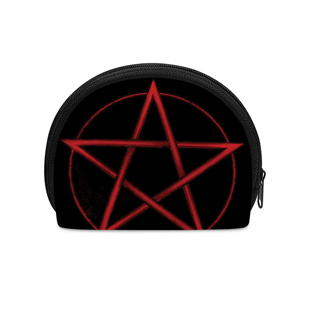 Red Pentagram Symbol Print Coin Purse