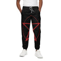 Red Pentagram Symbol Print Cotton Sweatpants