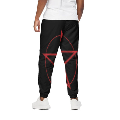Red Pentagram Symbol Print Cotton Pants