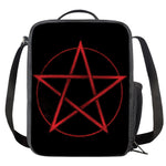 Red Pentagram Symbol Print Crossbody Lunch Bag