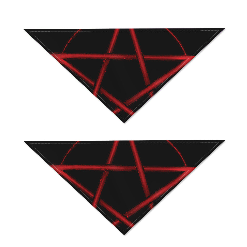 Red Pentagram Symbol Print Dog Bandana