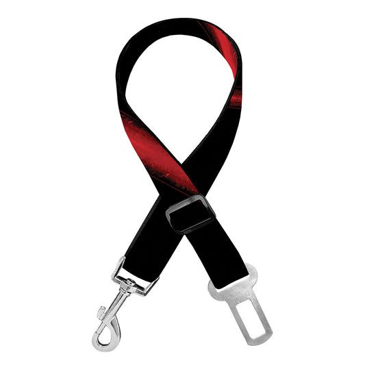 Red Pentagram Symbol Print Dog Seat Belt