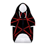 Red Pentagram Symbol Print Dog Zip Up Hoodie