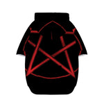 Red Pentagram Symbol Print Dog Zip Up Hoodie