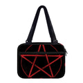 Red Pentagram Symbol Print Double Strap Bible Bag