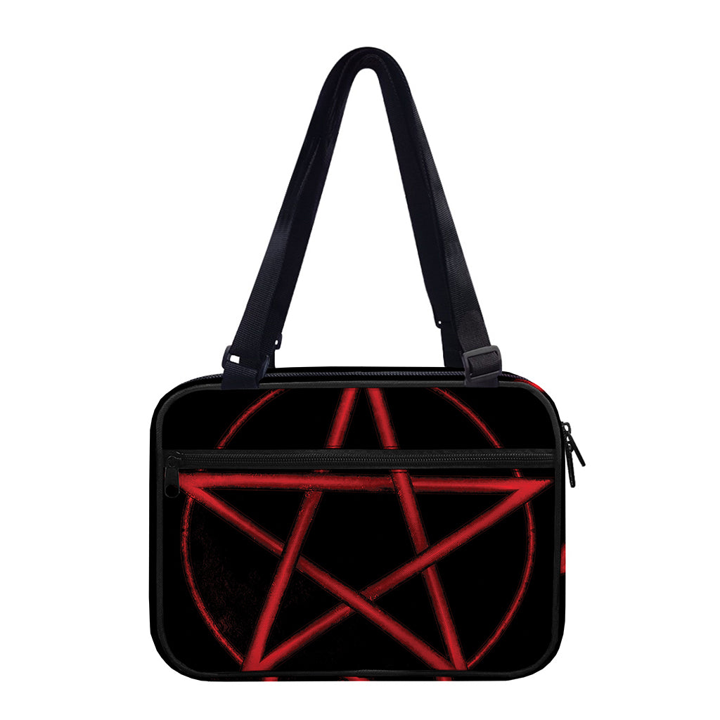 Red Pentagram Symbol Print Double Strap Bible Bag