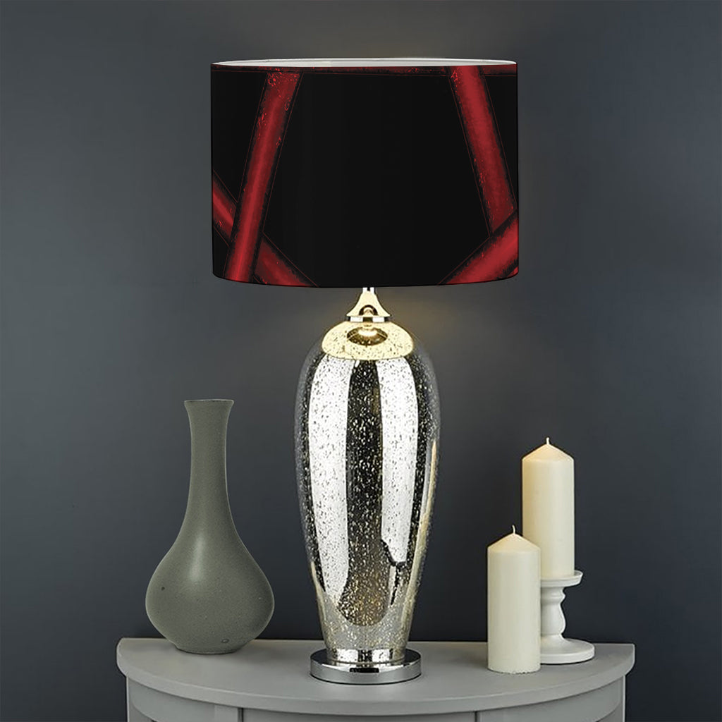 Red Pentagram Symbol Print Drum Lamp Shade