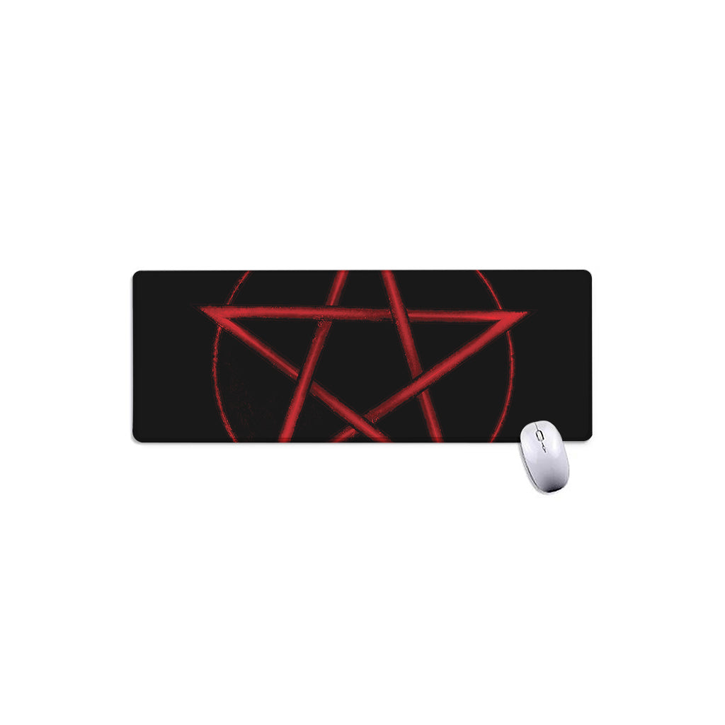 Red Pentagram Symbol Print Extended Mouse Pad