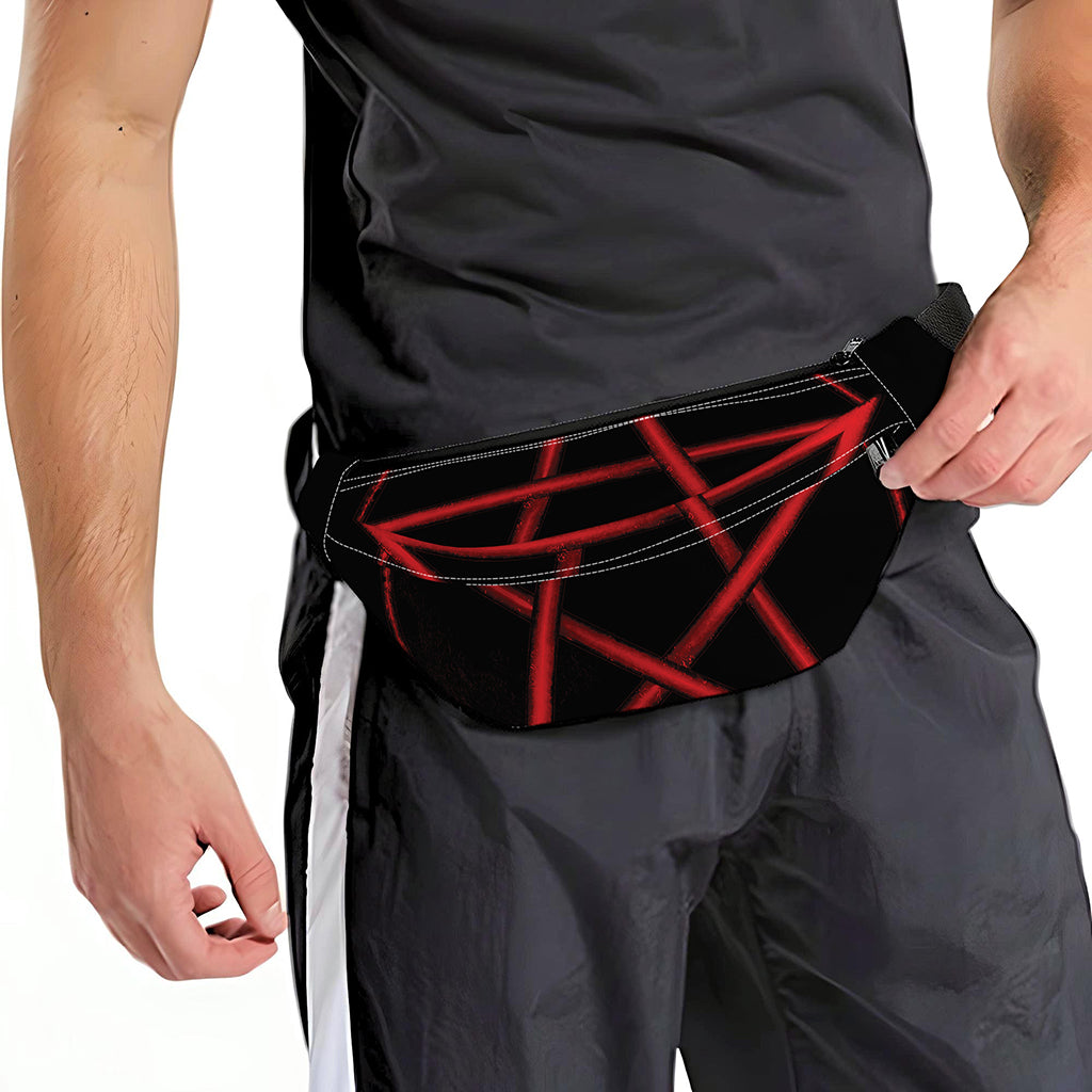 Red Pentagram Symbol Print Fanny Pack