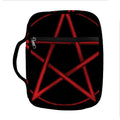 Red Pentagram Symbol Print Front Pocket Bible Bag