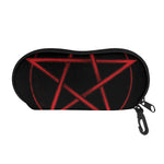 Red Pentagram Symbol Print Glasses Case