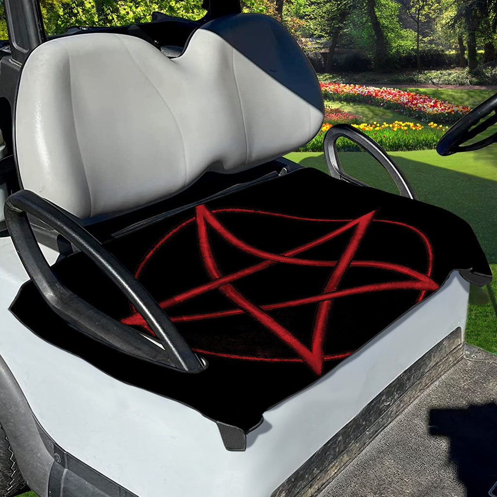 Red Pentagram Symbol Print Golf Cart Seat Cover