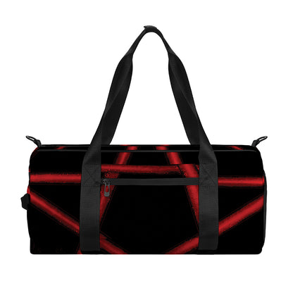 Red Pentagram Symbol Print Gym Bag