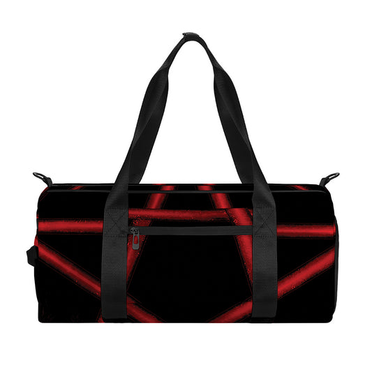 Red Pentagram Symbol Print Gym Bag