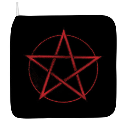 Red Pentagram Symbol Print Hand Towel