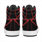 Red Pentagram Symbol Print High Top Leather Sneakers