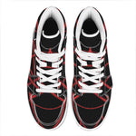 Red Pentagram Symbol Print High Top Leather Sneakers