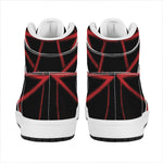 Red Pentagram Symbol Print High Top Leather Sneakers