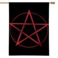 Red Pentagram Symbol Print House Flag