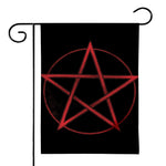 Red Pentagram Symbol Print House Flag