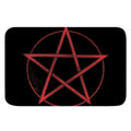 Red Pentagram Symbol Print Indoor Door Mat