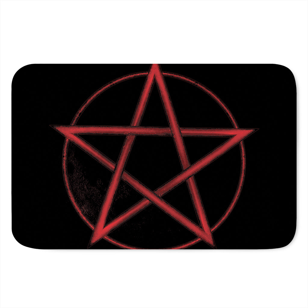 Red Pentagram Symbol Print Indoor Door Mat
