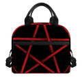 Red Pentagram Symbol Print Insulated Lunch Bag