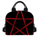 Red Pentagram Symbol Print Insulated Lunch Bag