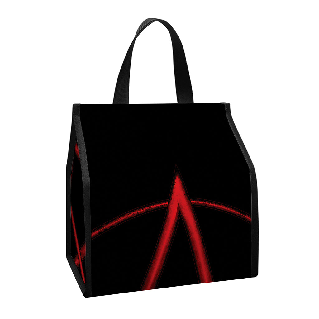 Red Pentagram Symbol Print Insulated Lunch Tote