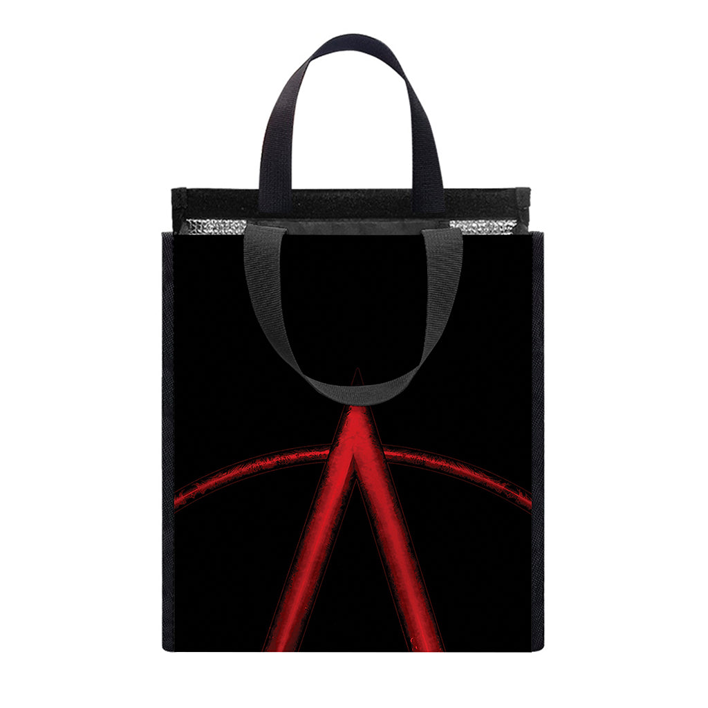 Red Pentagram Symbol Print Insulated Lunch Tote