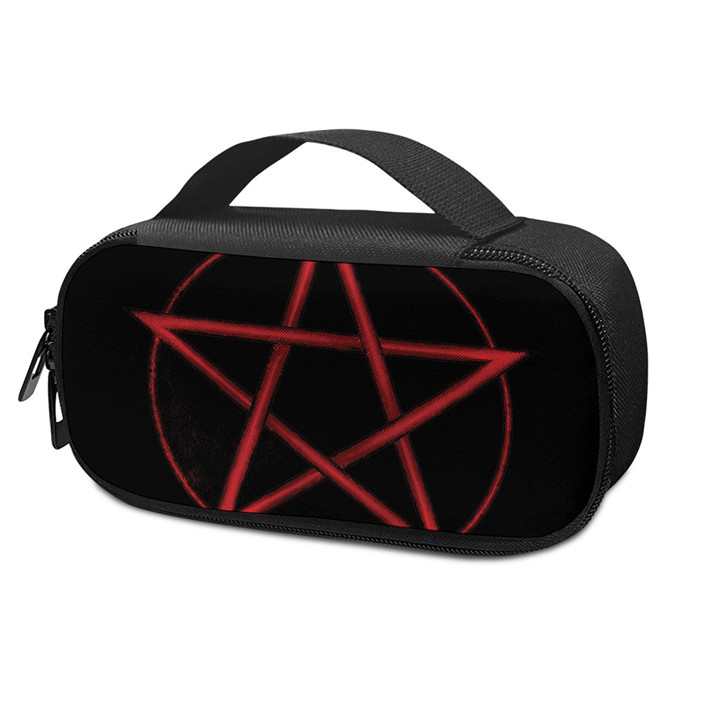 Red Pentagram Symbol Print Insulin Cooler Travel Case