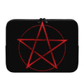 Red Pentagram Symbol Print Laptop Sleeve