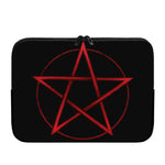 Red Pentagram Symbol Print Laptop Sleeve