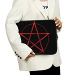 Red Pentagram Symbol Print Laptop Sleeve
