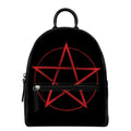 Red Pentagram Symbol Print Leather Backpack