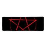 Red Pentagram Symbol Print Long Kitchen Mat