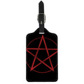 Red Pentagram Symbol Print Luggage Tag