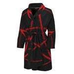 Red Pentagram Symbol Print Men's Bathrobe
