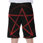 Red Pentagram Symbol Print Men's Beach Shorts