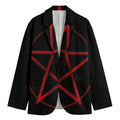 Red Pentagram Symbol Print Men's Blazer
