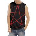 Red Pentagram Symbol Print Men's Fitness Tank Top