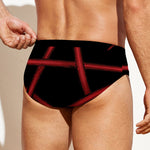Red Pentagram Symbol Print Men's Swim Briefs